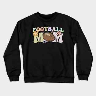 Football Mom Groovy Crewneck Sweatshirt